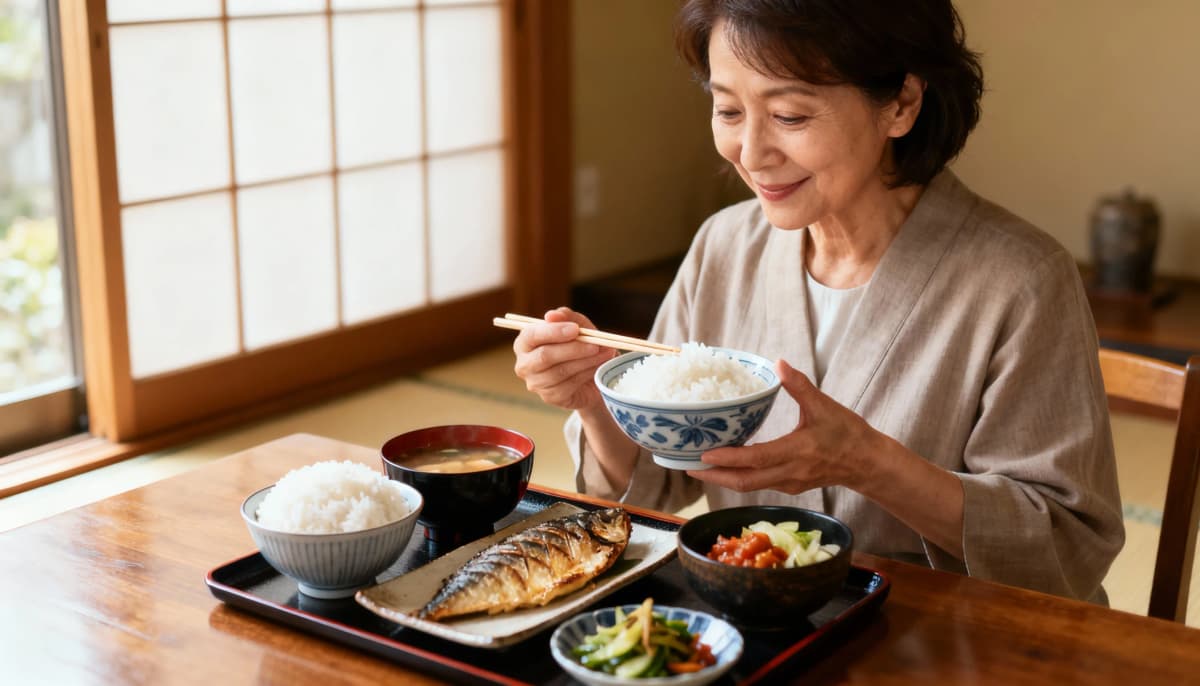 Cena de uma refeição comida com calma, parando antes de encher demais o prato