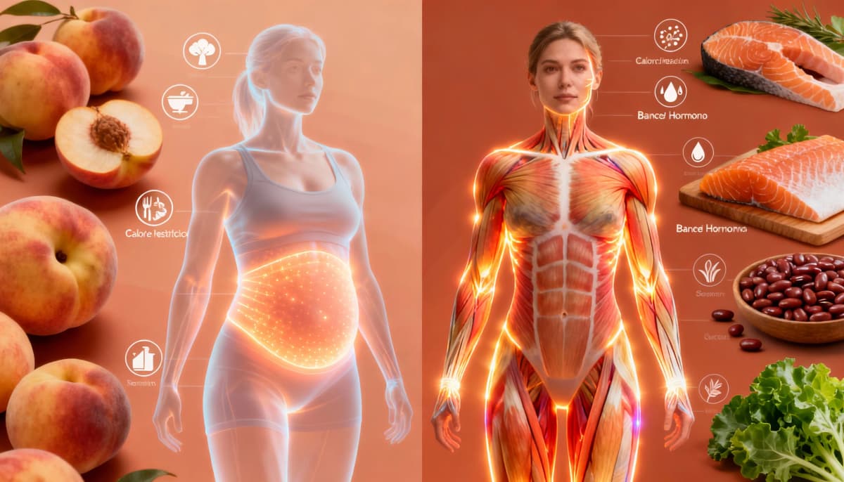 Comparação visual da perda de músculo e do metabolismo desacelerado após dietas repetidas