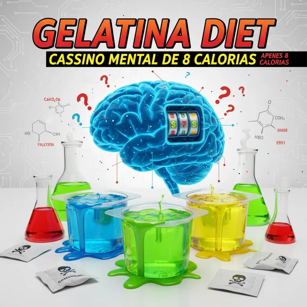 Taças de gelatina diet colorida, vendida como sobremesa sem culpa